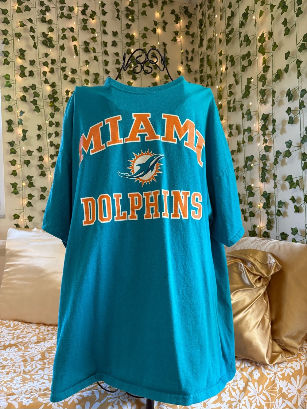 Majestic Miami Dolphins Teal and Orange Short Sleeve Tee